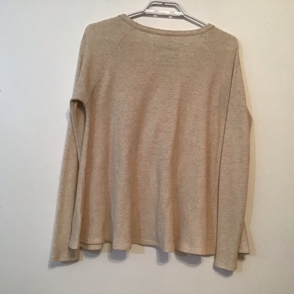 NWOT Free People | Cream Waffle Knit Thermal Swing Top - Picture 3 of 4